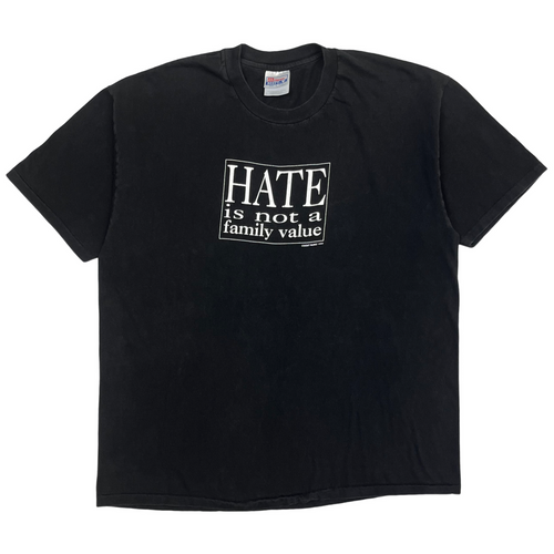 1992 Hate is not a family value t-shirt - XL