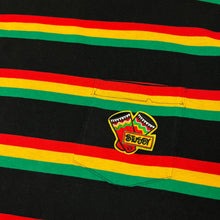 Load image into Gallery viewer, Late 80’s Stussy rasta striped pocket t-shirt - XL