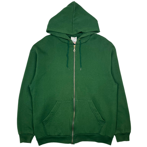 90’s Screen Stars forest green zip up hoodie - XL