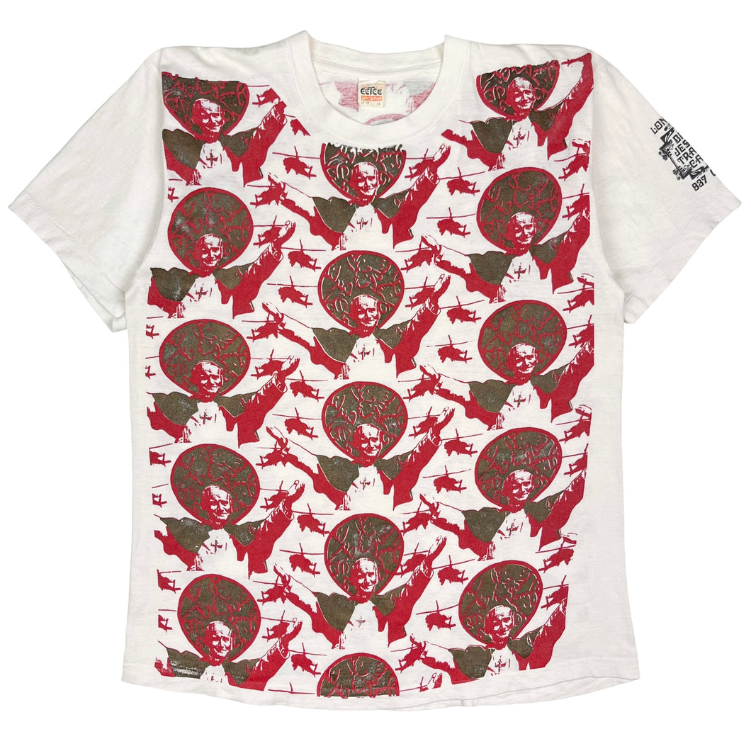 80’s Big Jesus Trash Can Pope t-shirt - L