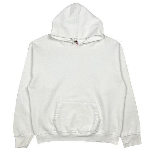 90’s Fruit of the Loom white hoodie - L/XL