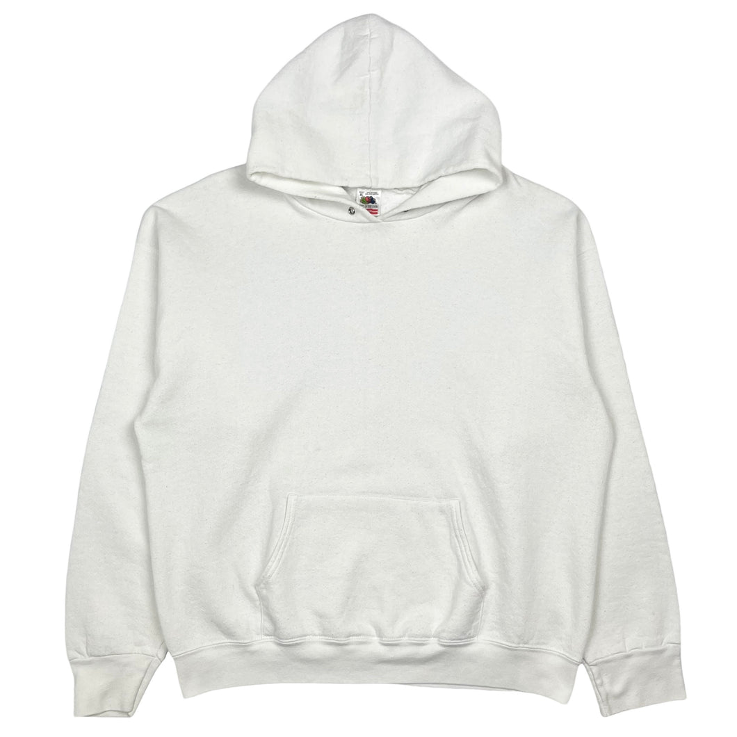 90’s Fruit of the Loom white hoodie - L/XL