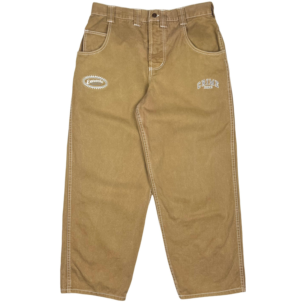 90’s Crime Inc Earache Records contrast stitch pants - 34