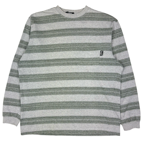 Late 80’s Stussy striped long sleeve Tom Tom t-shirt - L