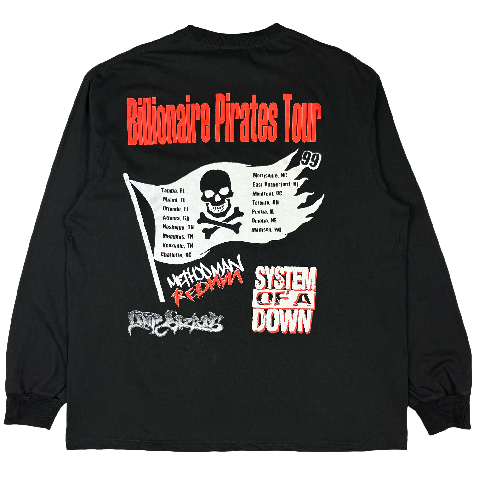 1999 Limp Bizkit Billionaire Pirates Tour long sleeve t-shirt - XL